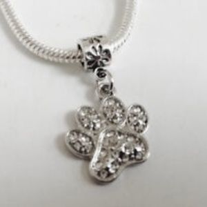 “PAW” Silver Plated Dangling, Charm Bead For European Style Charm Bracelets